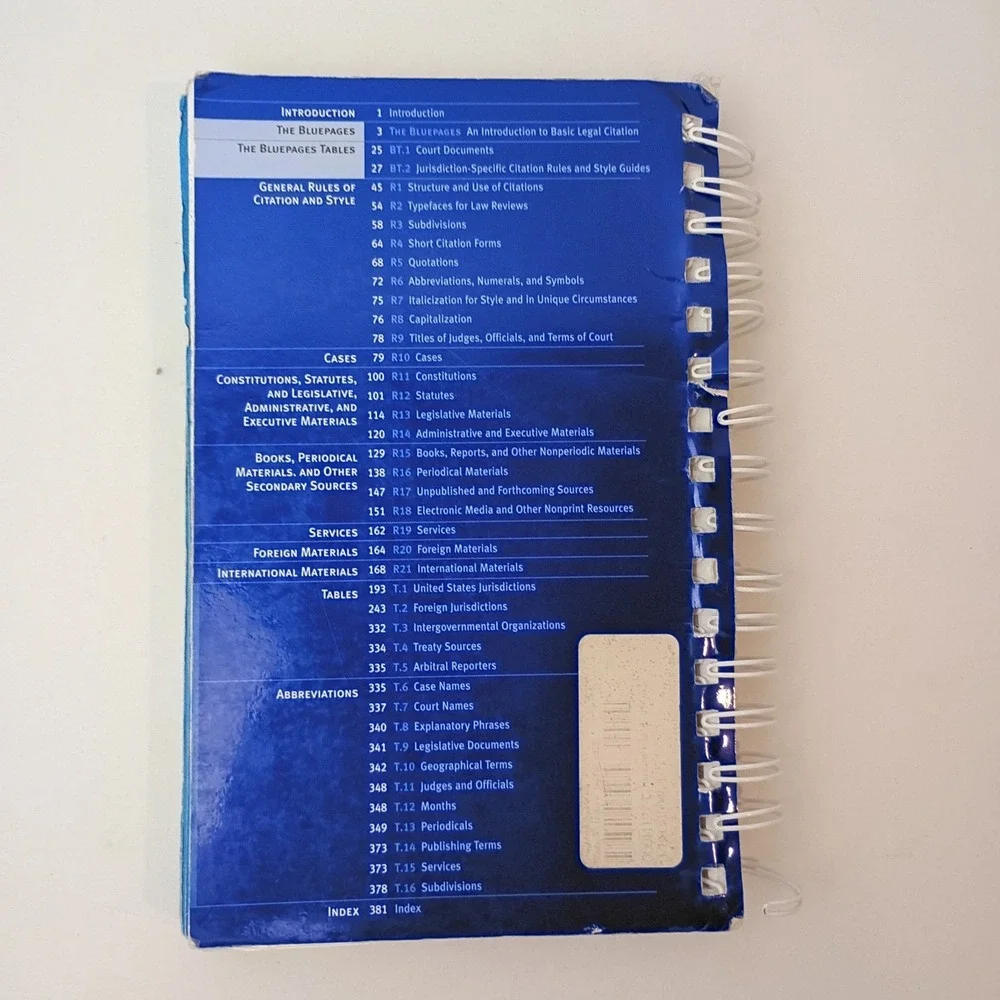 The Bluebook Uniform System of Citation 18th Edition Spiral Bound Paperback